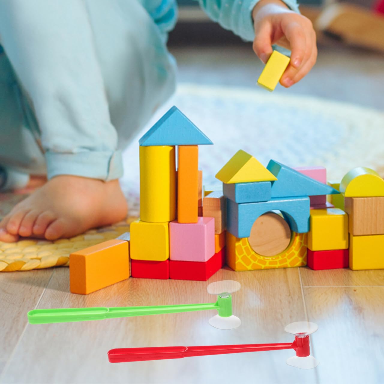 GALPADA Jouet Marteau Ventouse pour Enfants 2 PièCes Jeu De Martelage Educatif en Plastique Amusant pour Motricité Fine Et Coordination Main-Oeil À La Maison Ou Jardin d'enfants