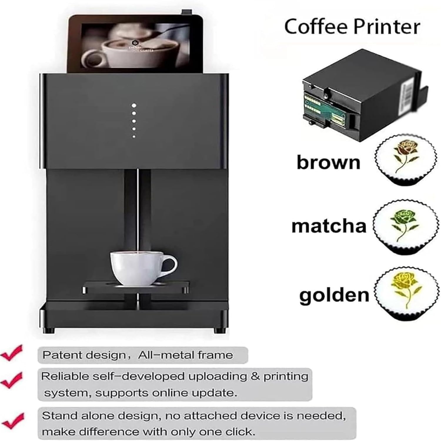 Macchina Per Caffè Latte Art, Stampante Per Caffè Di Qualità Alimentare Stampa Di Immagini Personalizzate, Stampante Alimentare Per Torte, Biscotti E Bevande, Stampa Di Selfie Fotografici