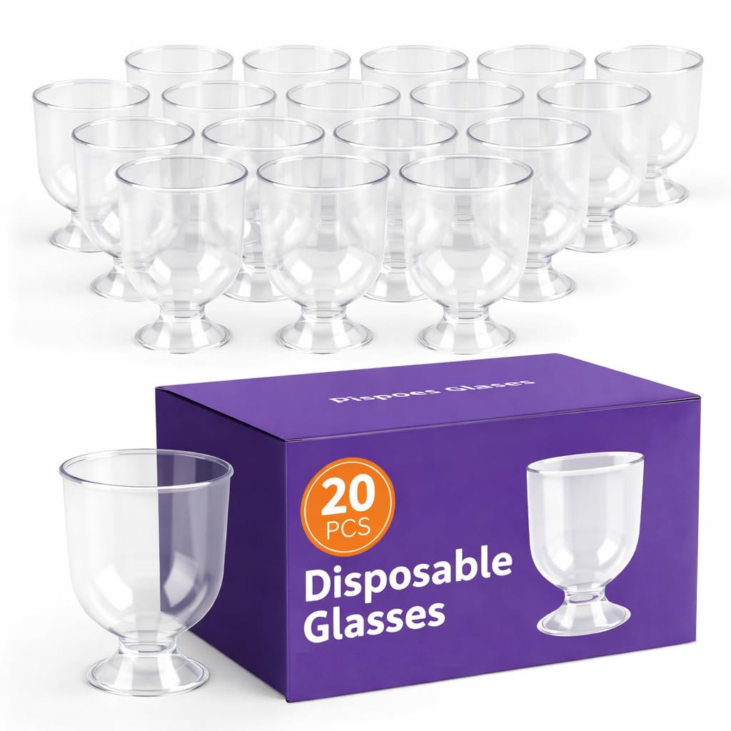 50ml Mini Acrylic Tequila Shot Glasses | Clear Disposable with Stem Base | BPA Free Transparent Reusable | for Events, Gatherings & Catering Tequila, Vodka & Party Drinks (20 Pcs)-image-30