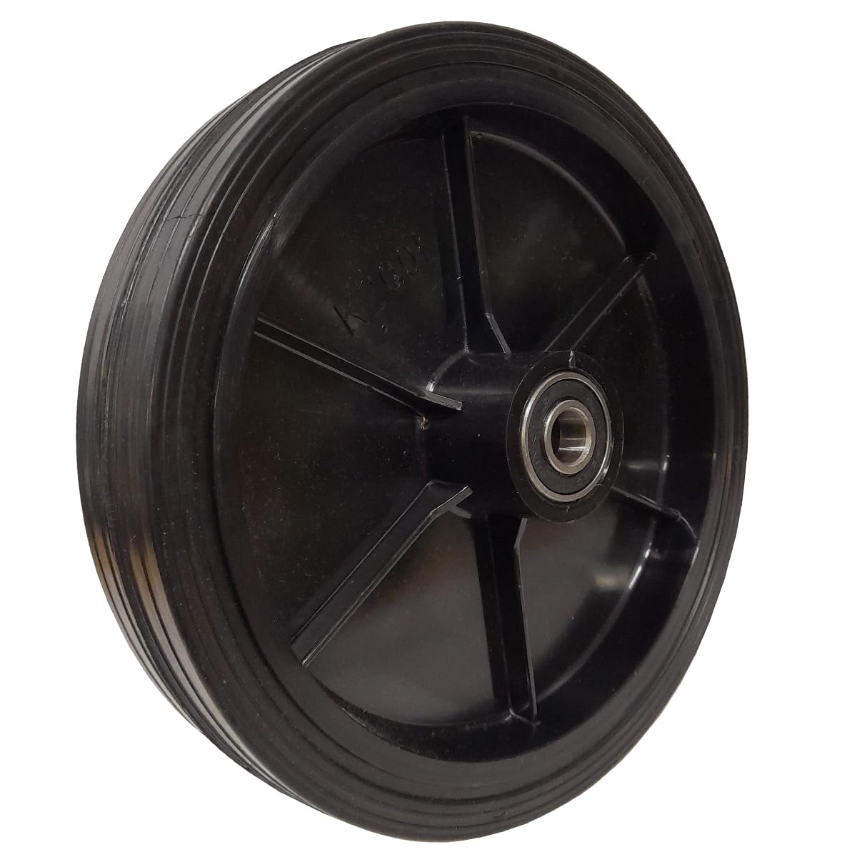 Rasenmäherrad Ø200 mm – schwarzes Ersatzrad aus Vollgummi, robustes Kunststoffrad mit Kugellager für Rasenmäher, Code: K200LL