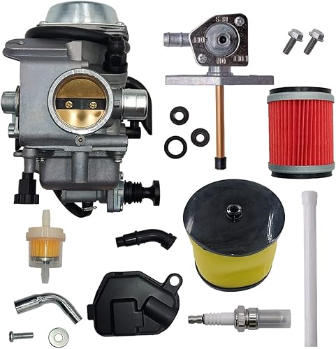 Carburador TRX350 apto para Honda Rancher 350 TRX350ES TRX350FE TRX350FMTE TRX350TM 2000-2006 Carb con válvula de gasolina válvula Petcock filtro de
