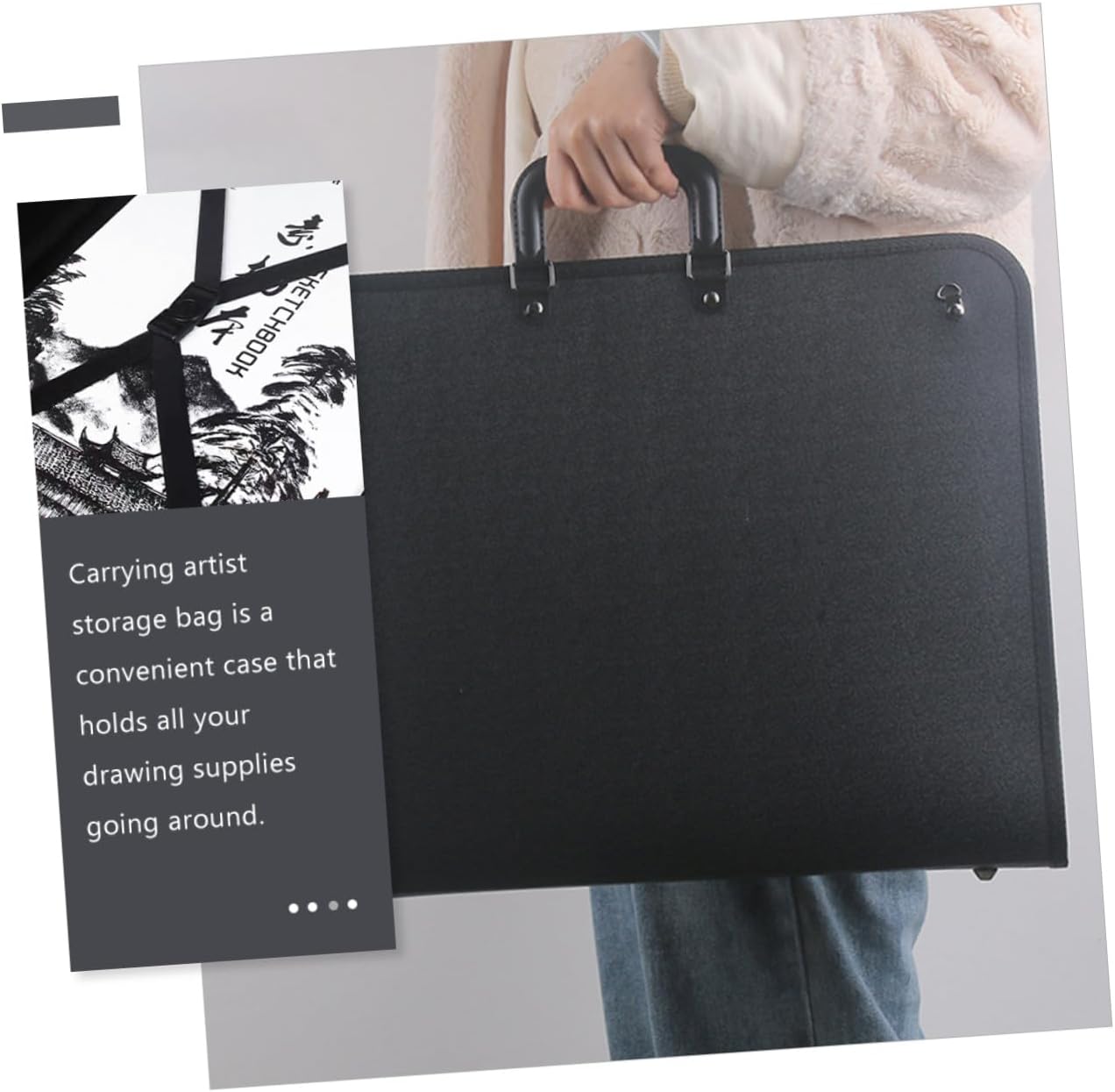 Craft Bag Art Storage Case Handle Portfolio for Pencils Sketches Art Supplies