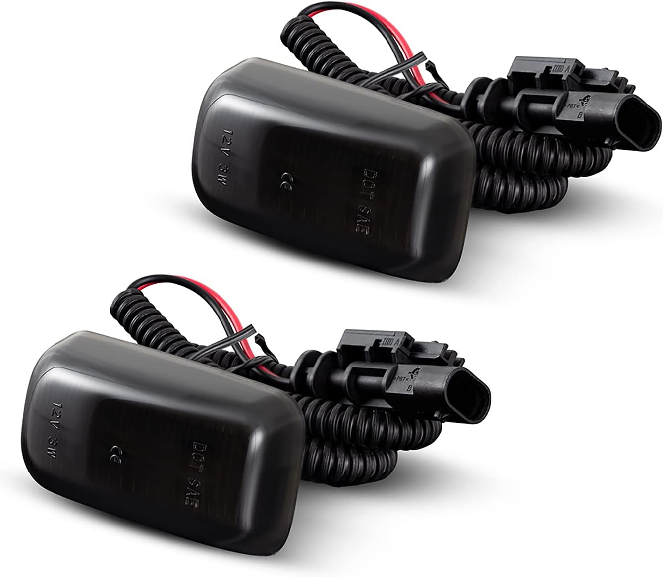 4 Pcs LED fender light Compatible with Chevrolet Silverado GMC Sierra 2500HD 3500HD Truck 2015-2021 Amber Front Sidemarker + Red Rear Bumper Side Marker Lights Smoke Lens (3 bar led)