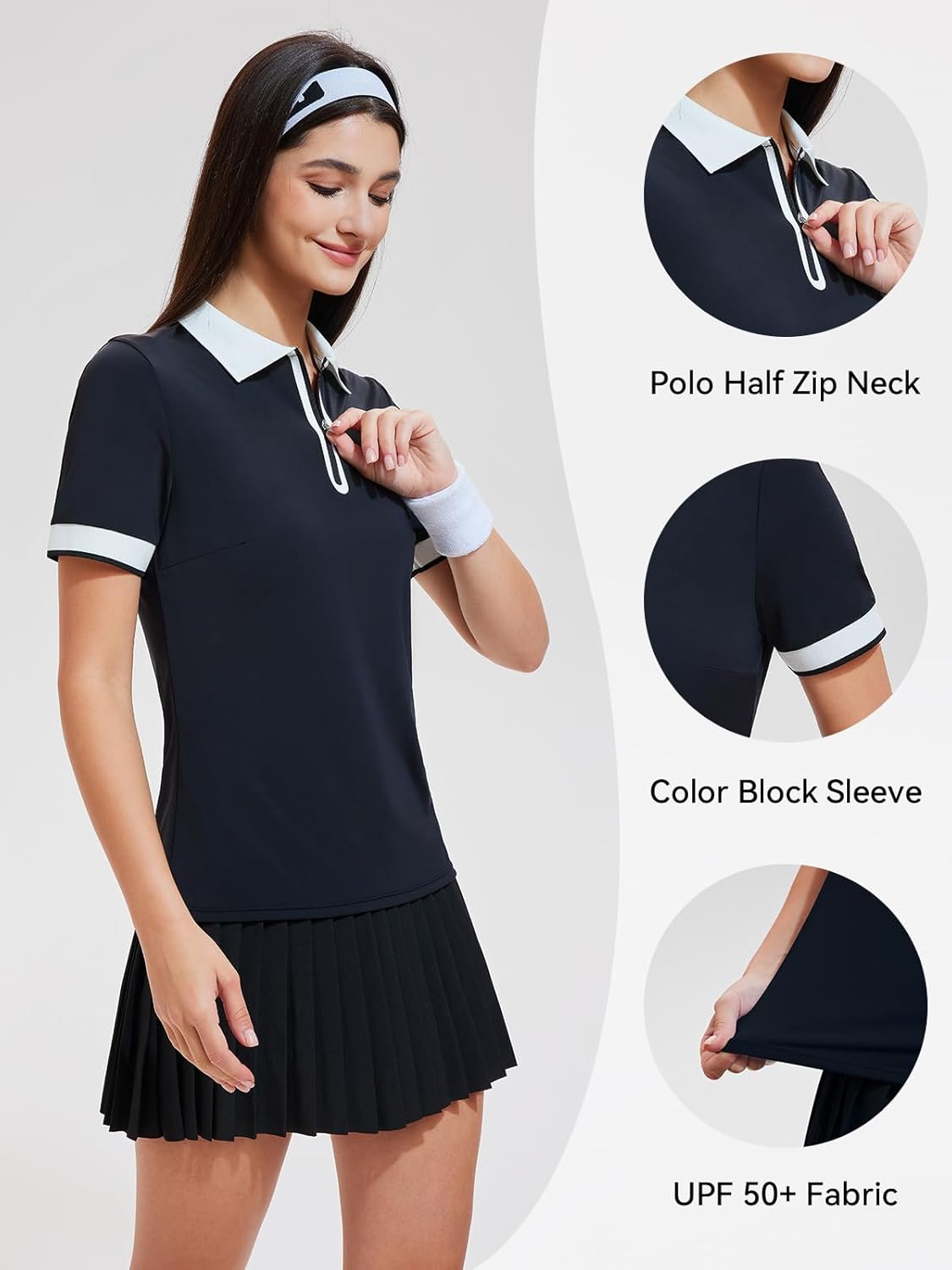 Women's Polos Golf Shirts UPF 50+ Collared Shirt Quick Dry Tennis Work Athletic Tops - Image 4