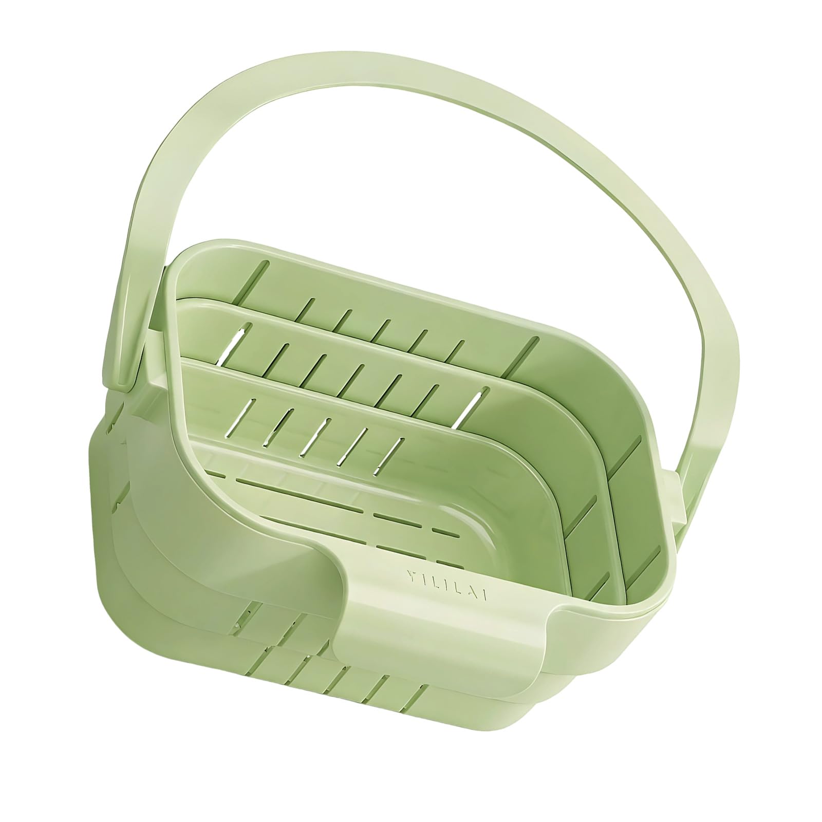 Msioytog Green Foldable Sink Drainer Basket Hanging Strainer Colander For Efficient Drying Of Vegetables Fruits And Kitchenwares Foldable Kitchen Drain Basket