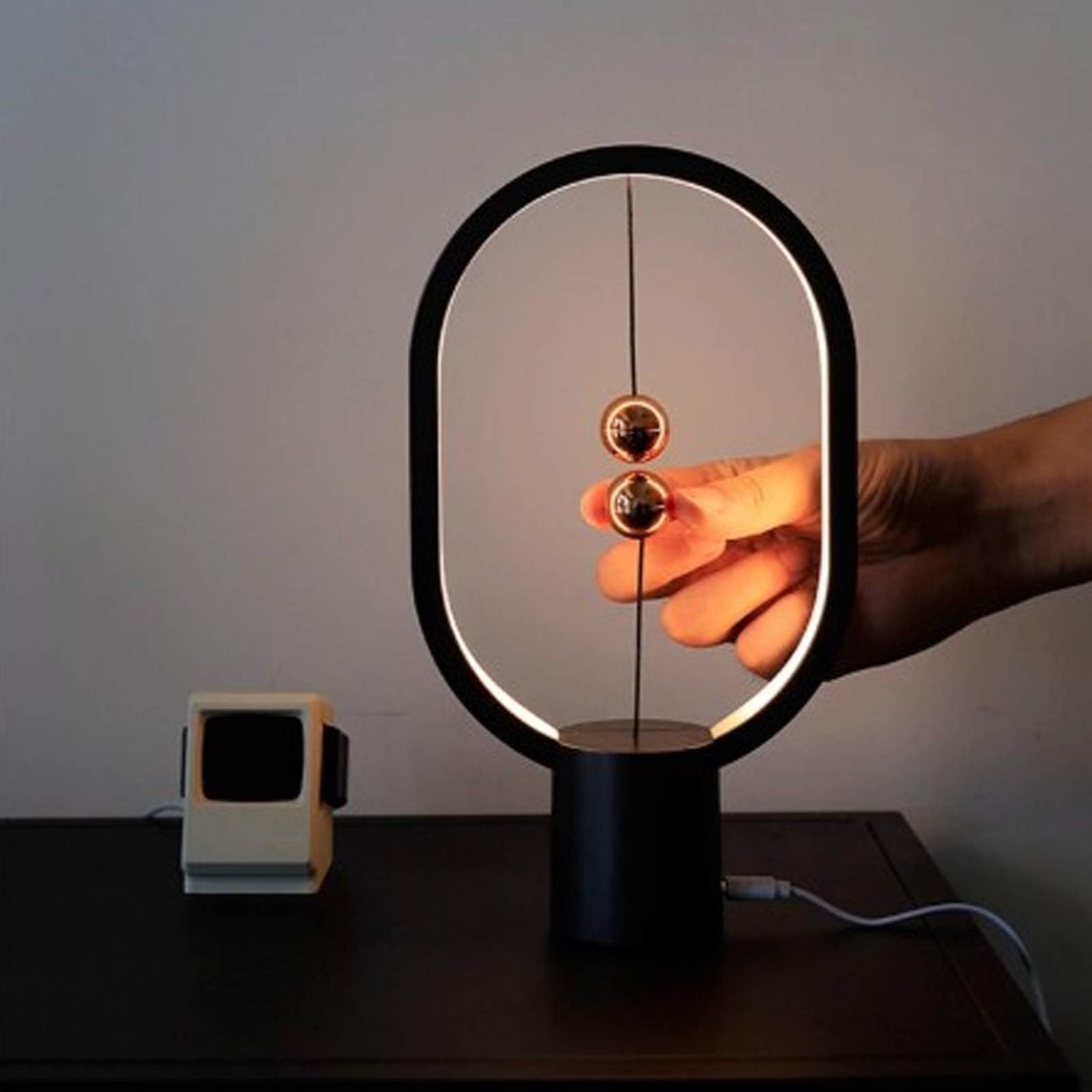 Heng Balance Lamp, Magnetic Balance Lamp Lampada da Scrivania Moderna Lampada da Tavolo a LED Alimentata Tramite USB Lampada in Plastica Camera da Letto Comodino Luce Notturna, Luce Soffusa per