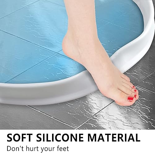 Miniatura 2 de Protector contra salpicaduras de ducha de 78 pulgadas, sello de puerta de ducha plegable de silicona para umbral de agua, tira de sellado inferior