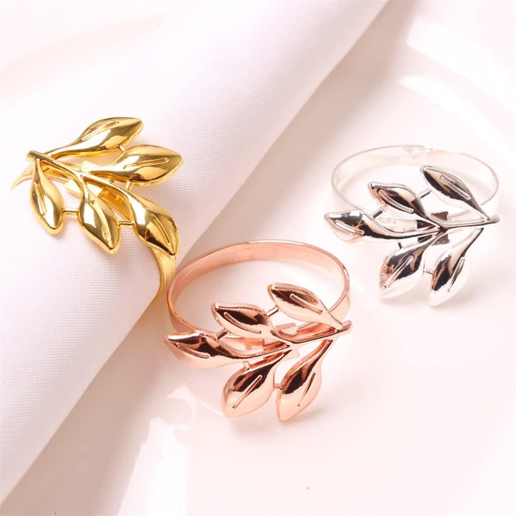 12pcs Five Leaf Napkin Rings Hotel Table Decoration Buckle