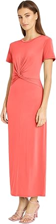 DONNA MORGAN, Twist Detail Maxi Dress for Women, Cocktail & Wedding Guest, Casual Dresses for Women