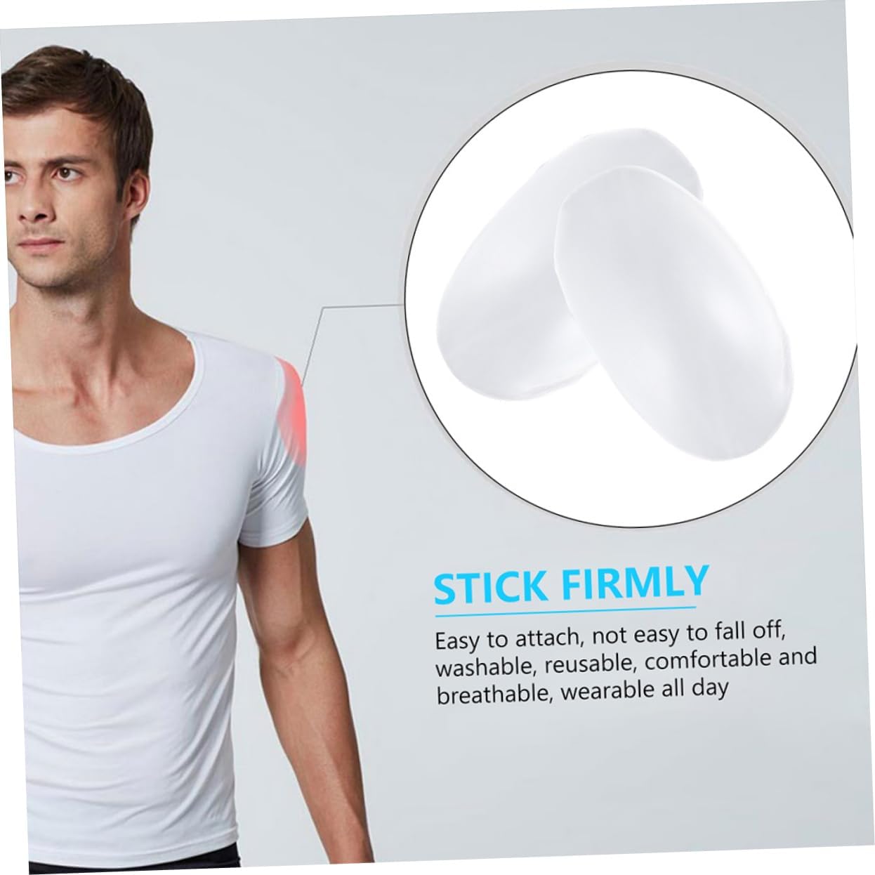 OSALADI 2 Pairs Invisible Thick Shoulder Pads Anti-Skid Shoulder Enhancer Cushions Detachable Universal Padding for Dresses and Garments
