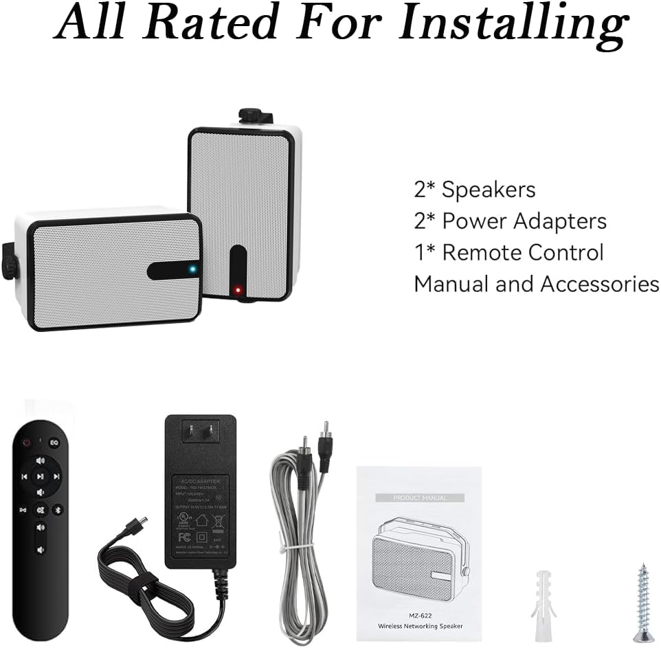 YVU Outdoor Bluetooth Speaker 250W, Wireless Sync Up to 100 Speakers,Indoor/Outdoor Sound System for Patio, Porch, Gazebo, Garage (2 PCS) - Image 5