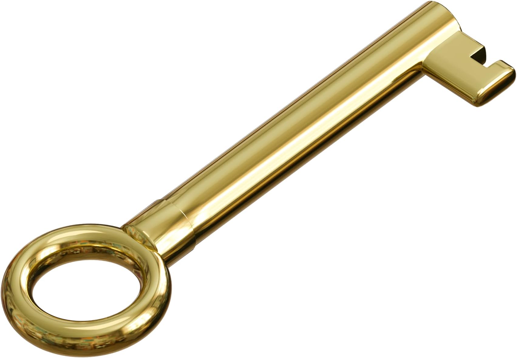 KY-13 Statutory Hollow Barrel Skeleton Key (Brass Plated)