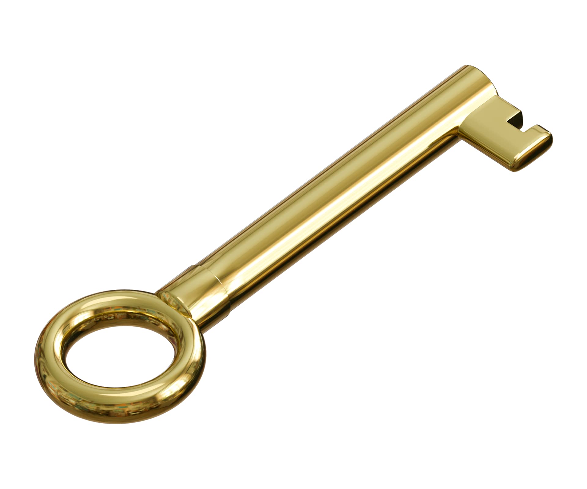 KY-13 Statutory Hollow Barrel Skeleton Key (Brass Plated)