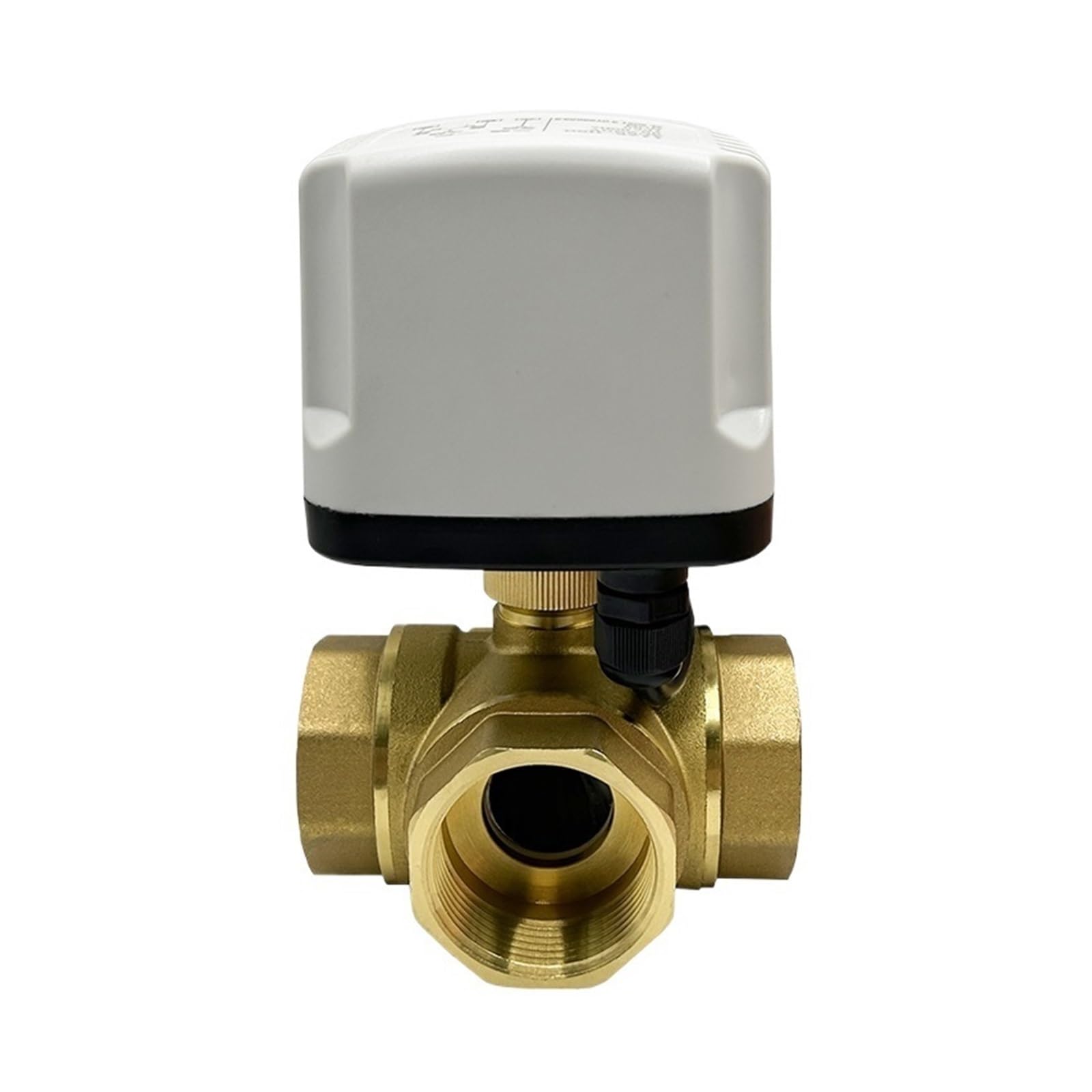 Válvula de bola motorizada 1/2'' 3/4'' 1'' 1-1/4'' Válvula de bola motorizada de latón resistente al agua 3 cables 2 controles Tipo T Válvula de bola eléctrica de 3 vías Piezas de válvulas de apertura