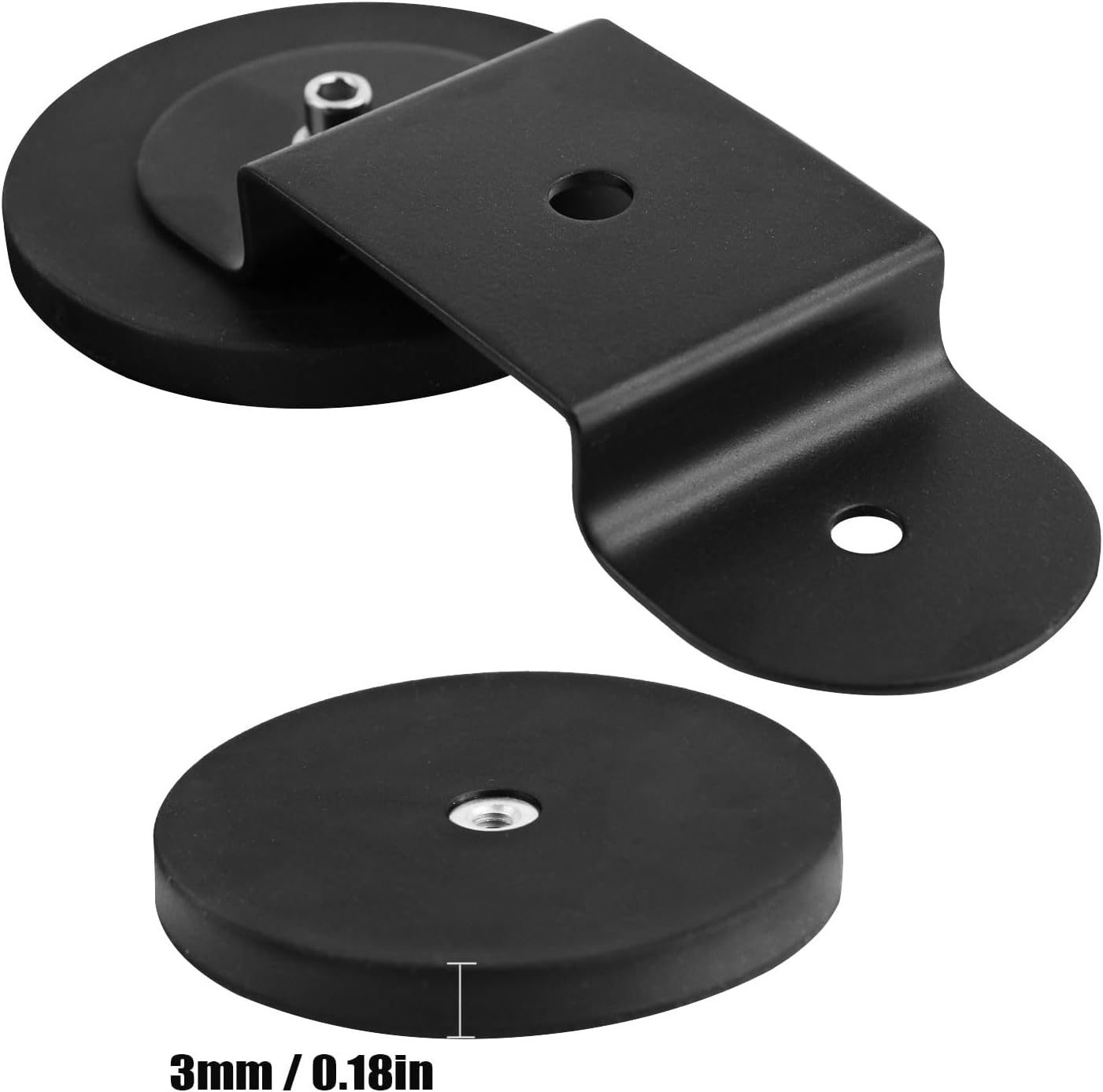 PACEWALKER Magnetic Light Bar Mount 2PCS Universal Work Light Mounting Brackets Strong Sucker Holder W/Rubber Boot for Off-Road Driving Lamp, Emergency Light Roof Light Bar SUV