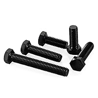 Vista 7 de Tornillos hexagonales de cabeza hexagonal de 1/4-20 x 1, acabado negro 18-8, rosca gruesa UNC totalmente roscada, 20