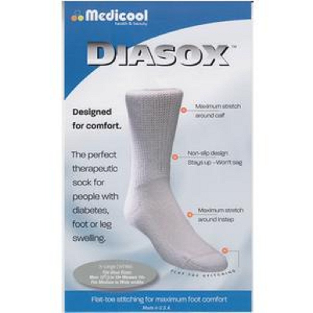 DiaSox Plus White, X-Large [1 Each (Single)]