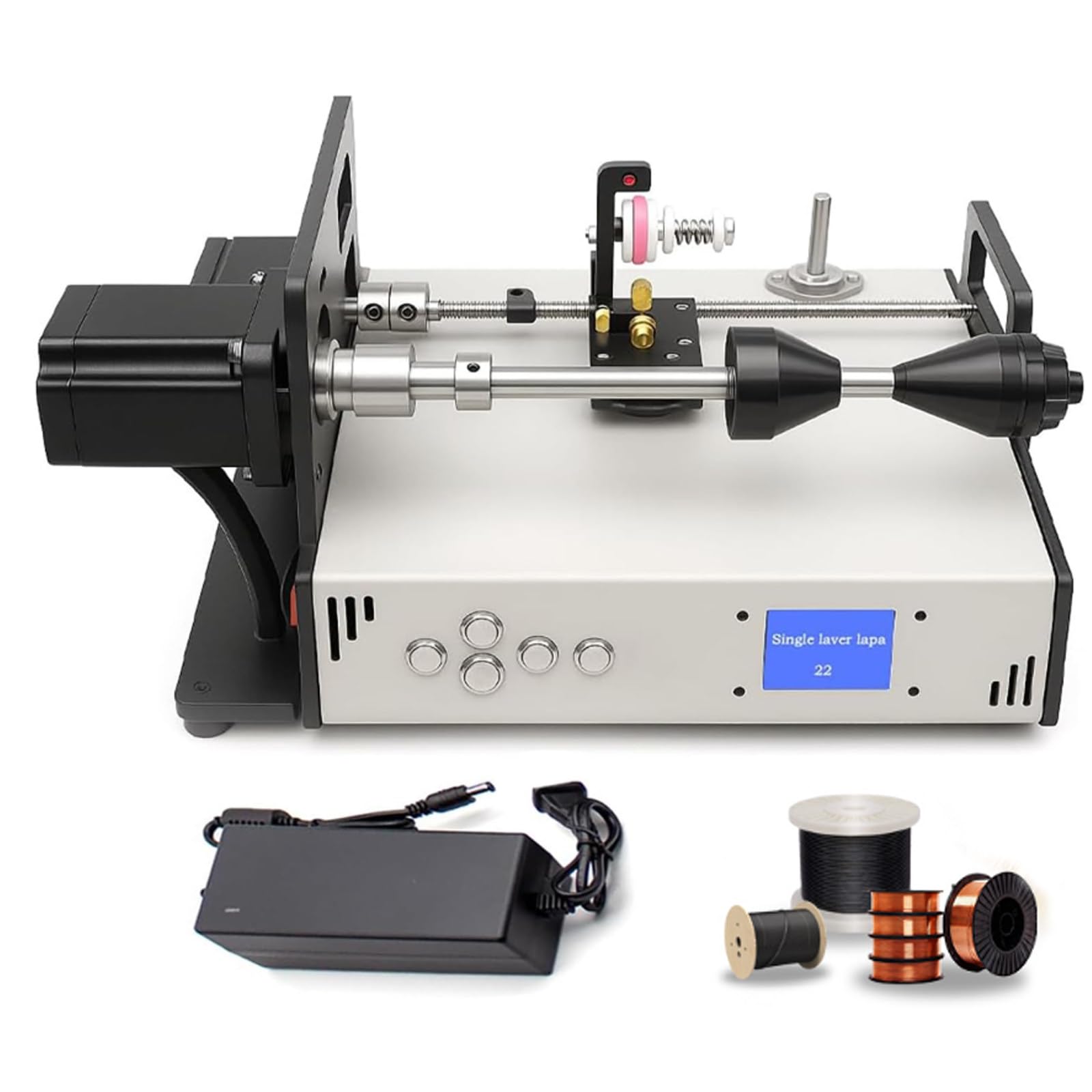 Máquina automática de bobinado de bobina con pantalla LCD para aplicaciones industriales de alambre y rosca de metal