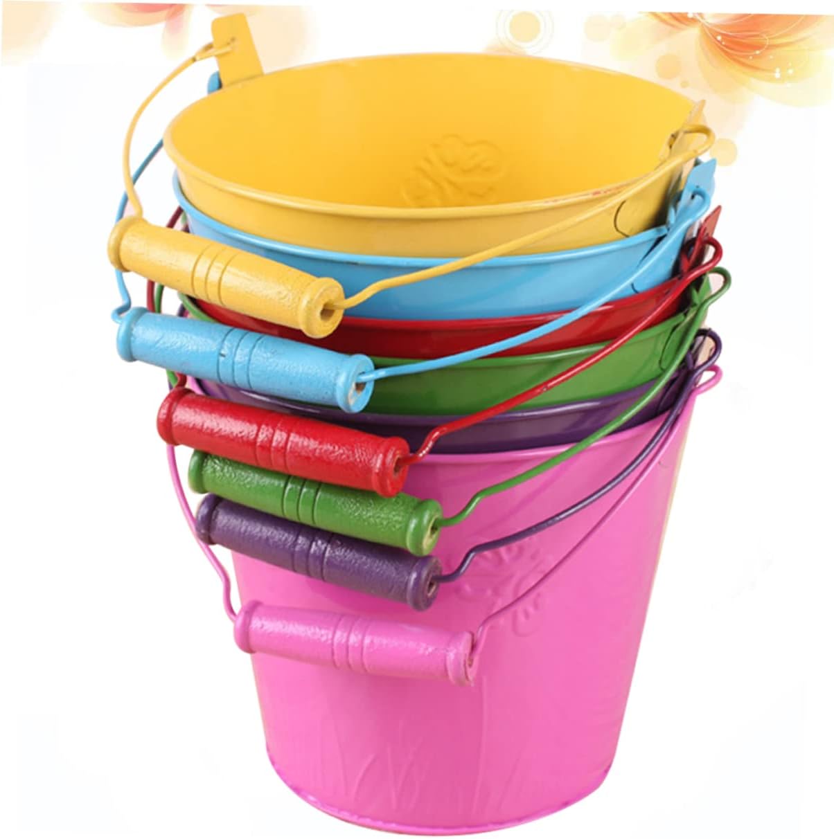 TOYANDONA 6pcs Beach Bucket Toy for Boys and Girls and Water Play Lightweight and Garden Toy for Outdoor Activities Random Colors