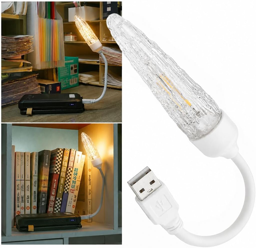 2 ADET - USB Tip LED Işık, Ekonomik Tasarruflu, Gece Aydınlatma, Powerbank ile Seyyar Kullanım, Esnek Gövdeli Gün Işığı Masa ve Kitap Okuma Lambası (MODEL-1)