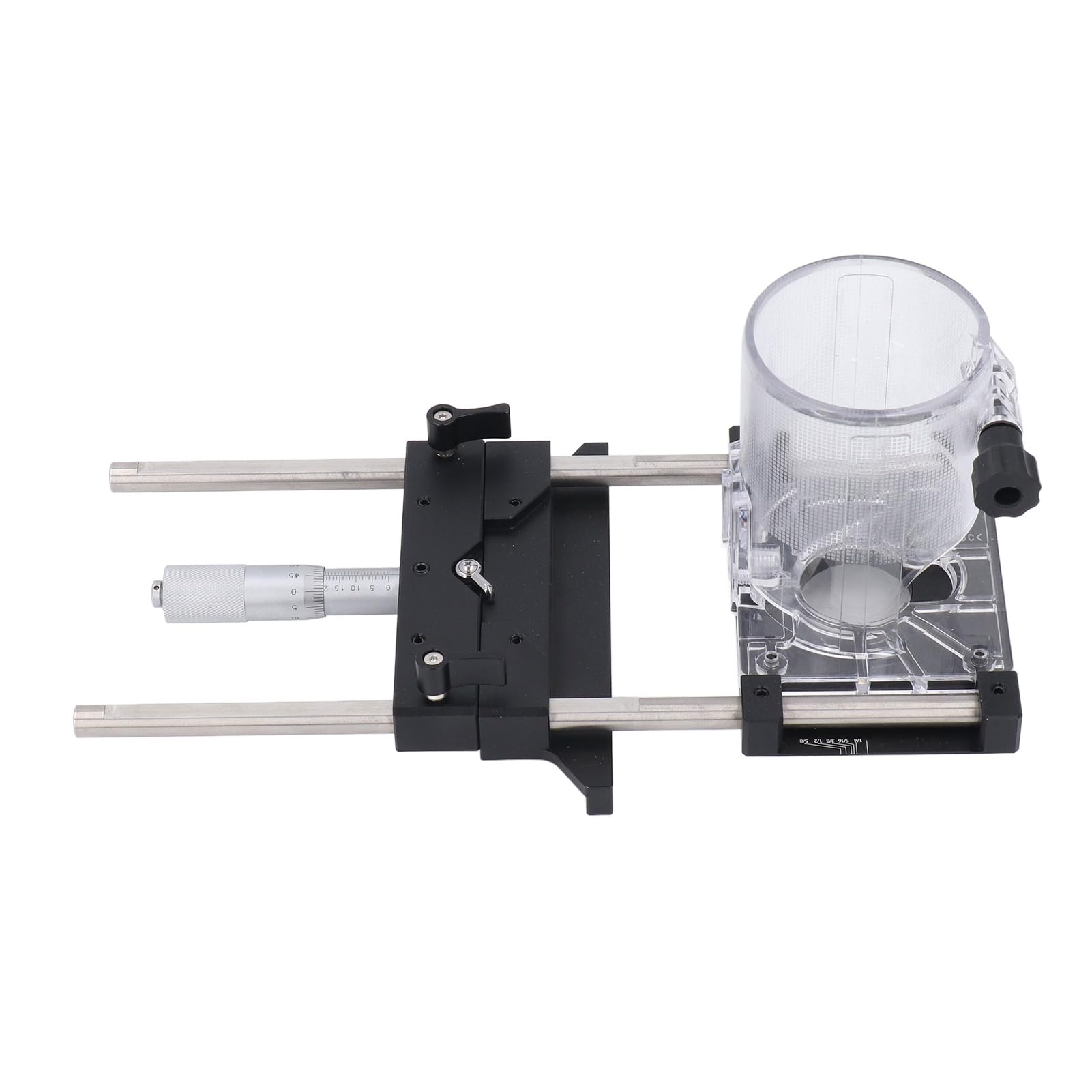 Bewinner Plantilla de Fresado para Fresado, Aleación de Aluminio, Precisión de 0,01 Mm, Rango Ajustable de 0 a 18 Mm para Proyectos de Carpintería, Base de 65, de Milano y Broca Recta, Accesorios