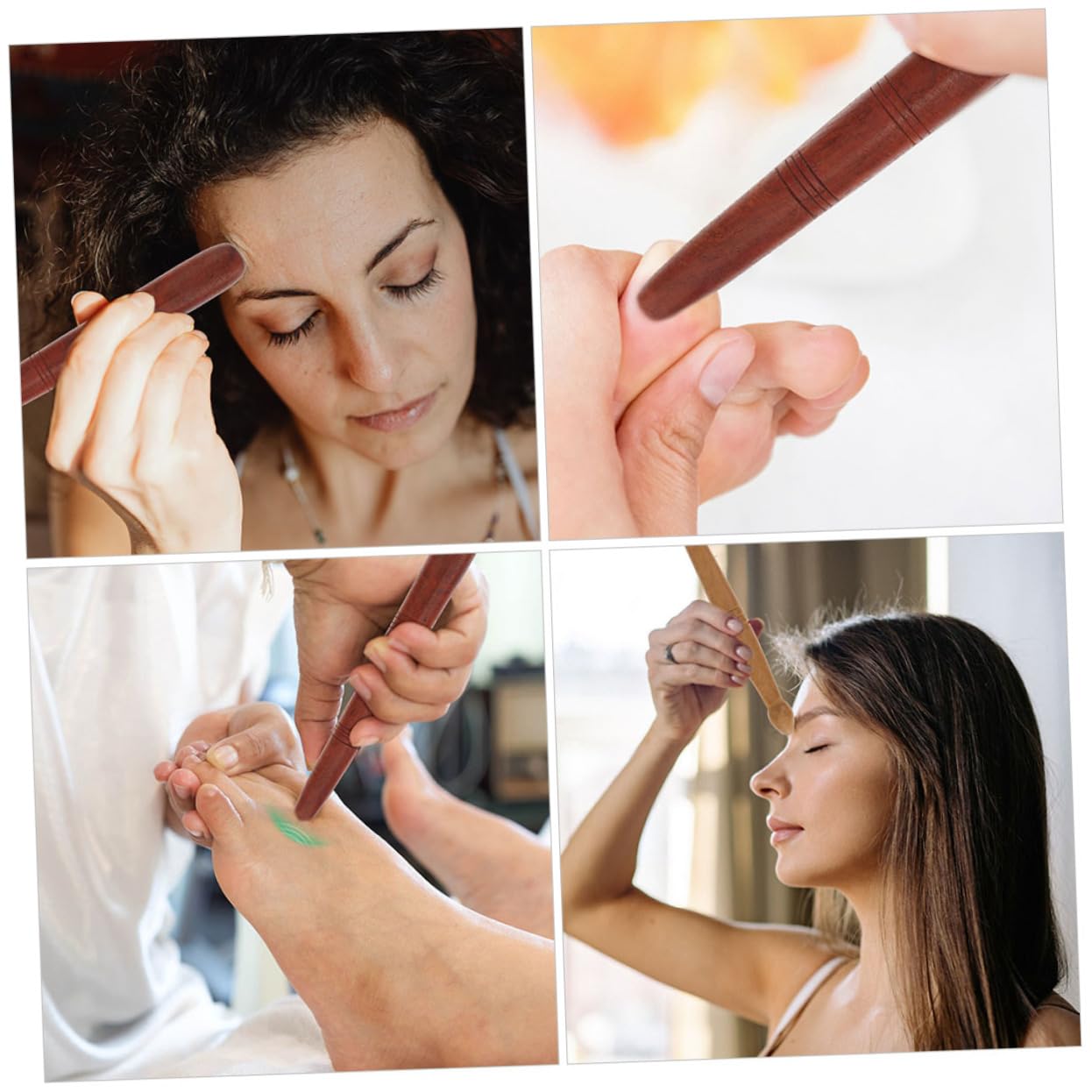 Ipetboom 20piezas Bastones De Madera Para Masaje De Reflexología Herramienta De Acupresión Para Pies Masaje Muscular Portátil y Ligera Para Relajación y Bienestar