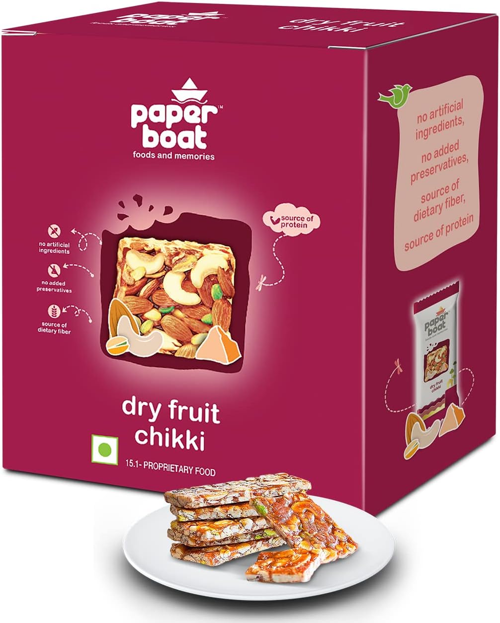 Paper Boat Dry Fruit Chikki | No Preservatives and Colors | 250g / 280g (Weight May Vary)