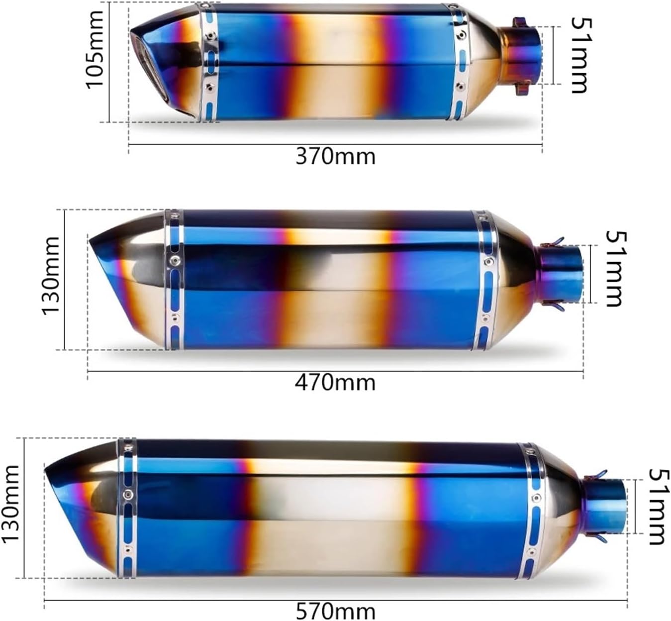 エキゾーストパイプ 排気管 R3用 に適合するZ900 GSX750R K8 R6用 ユニバーサル51mmオートバイマフラー排気管エ