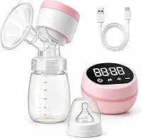 Bomba de Tirar Leite Materno Elétrica Portátil com Tela LED, 9 Níveis de Sucção, Modos Inteligentes, Baixo Ruído, Recarregável, Livre de BPA, Extratora de Leite com Mamadeira e Cabo USB