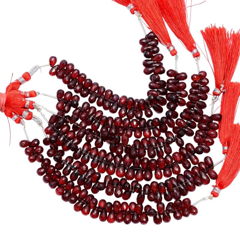 Grenat rouge AAA+ briolettes facettées en forme de larme 5 x 8 mm pour bijoux