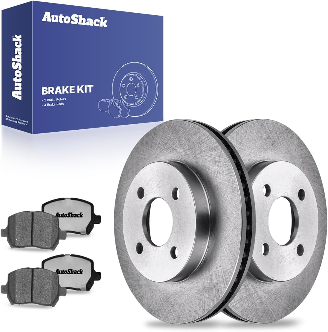 AutoShack Front Vented Brake Rotors + Ceramic Pads 6-PC Brake Kit Replacement for 2005-2010 Chevrolet Cobalt 2003-2007 Saturn Ion 2007-2010 Pontiac G5 2005-2006 Pontiac G4 10.08" (256 mm)
