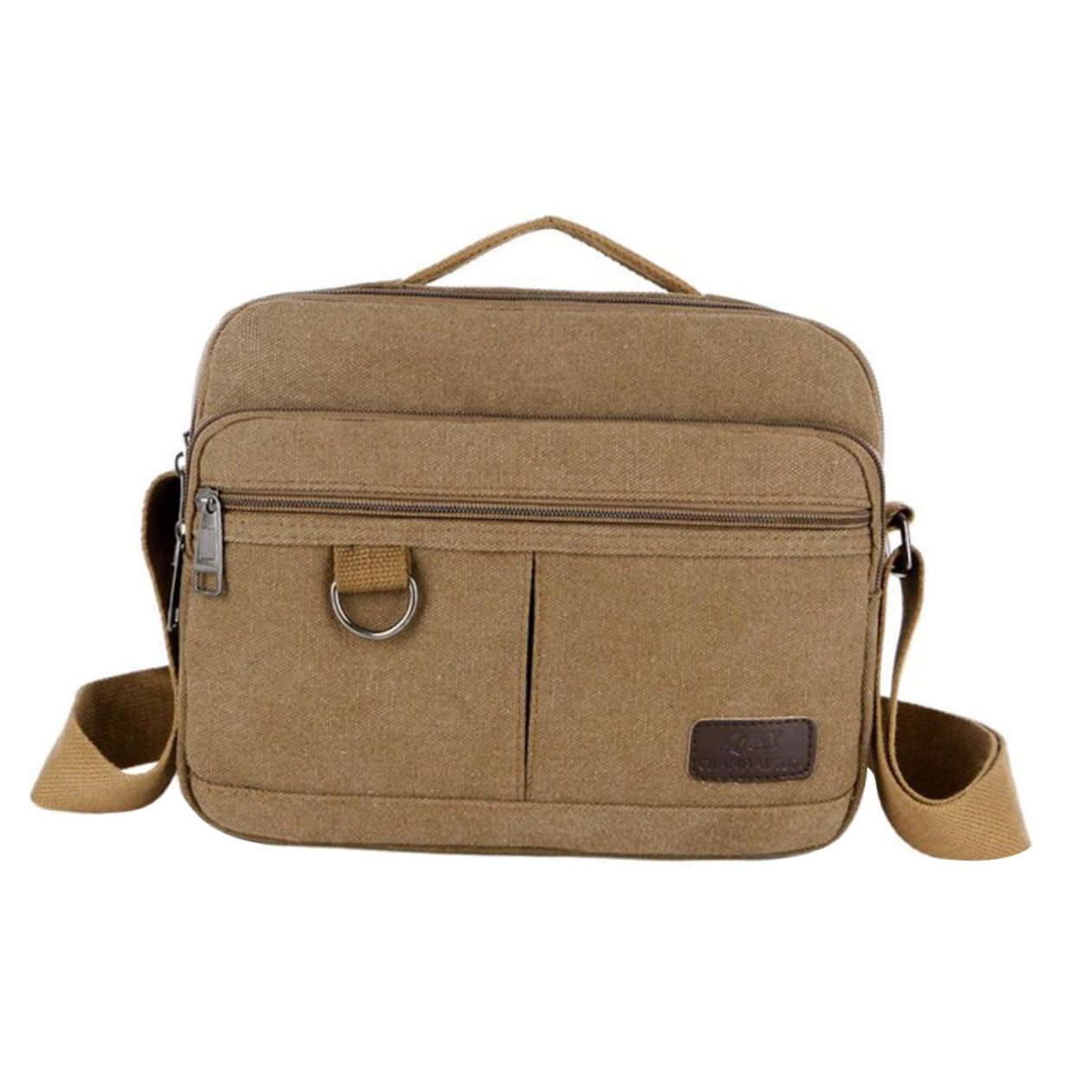 Bolso de lona para hombre multifuncional Beavorty caqui de 7 pulgadas informal 8