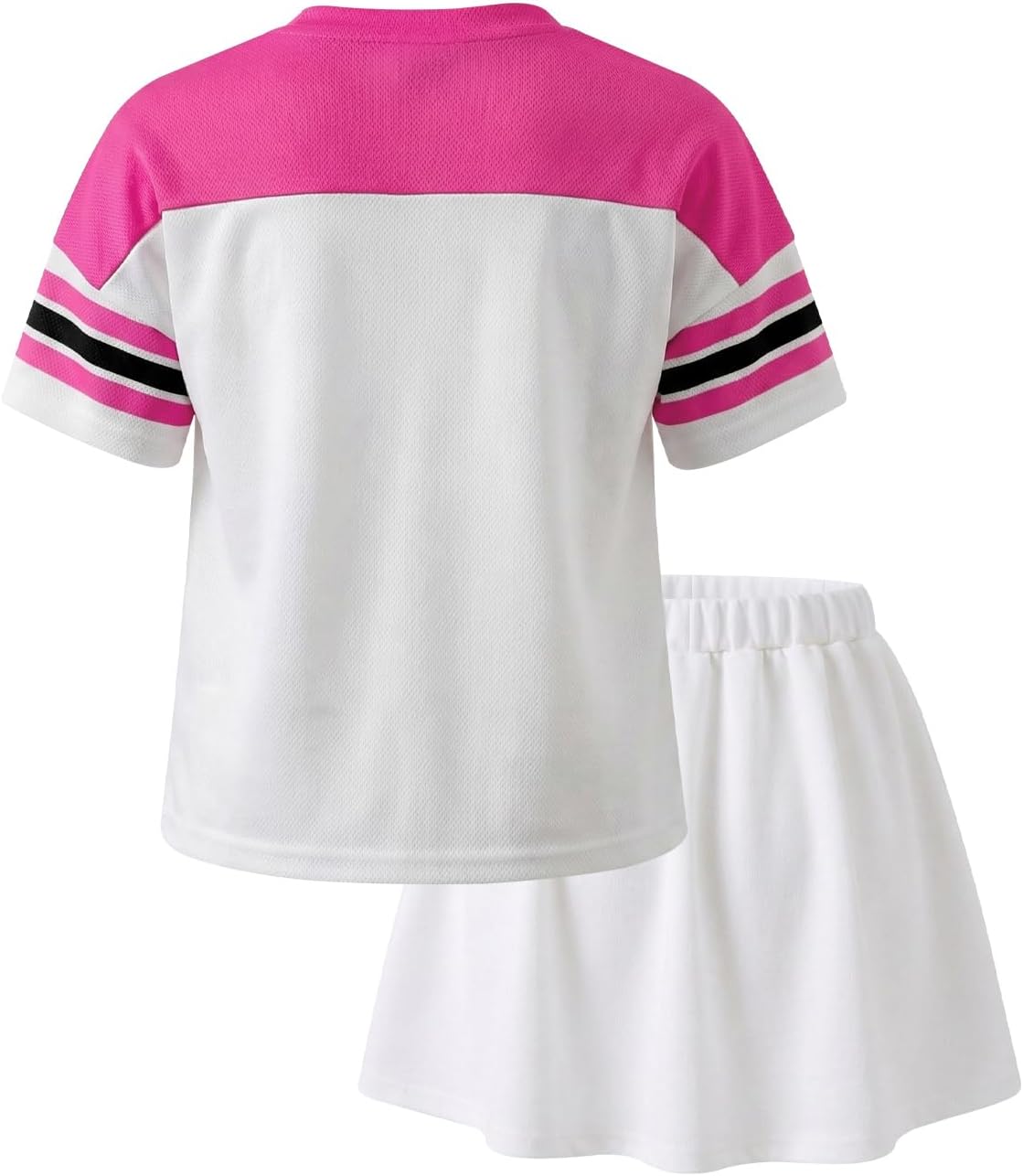 PureChapter Tween Girls 2 Piece Outfits Short Sleeve Tops and Pleated Skirt Set, Cute Pleated Skirt for Girls Size 7-14