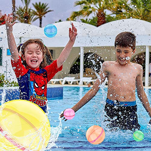 Magnetic Reusable Water Balloons, Refillable Water Toys Balloons Quick Fill Self Sealing, Splash Bomb Water Balls Summer Toys For Kids, Pool, Outdoor Water Play Game, Summer Fun Party, 12 Pack #TOP6