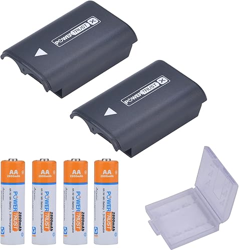 Paquete de 2 fundas de batería para controlador inalámbrico Xbox 360 con pilas AA (paquete de 4)
