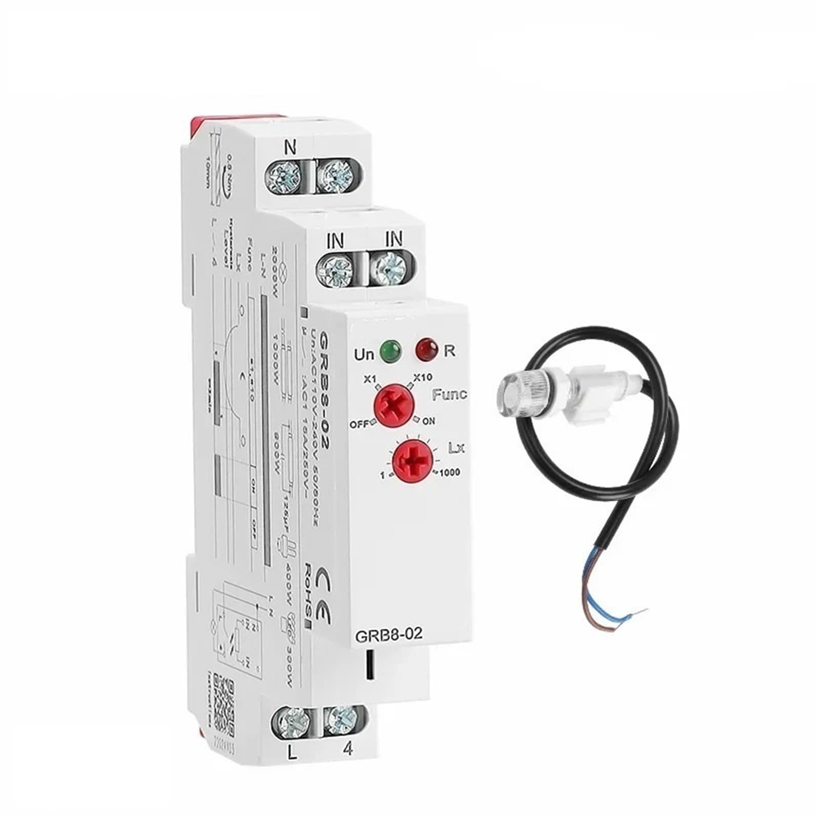 Relé de sensor GRB8-01 AC110-240V para control de iluminación automática 7