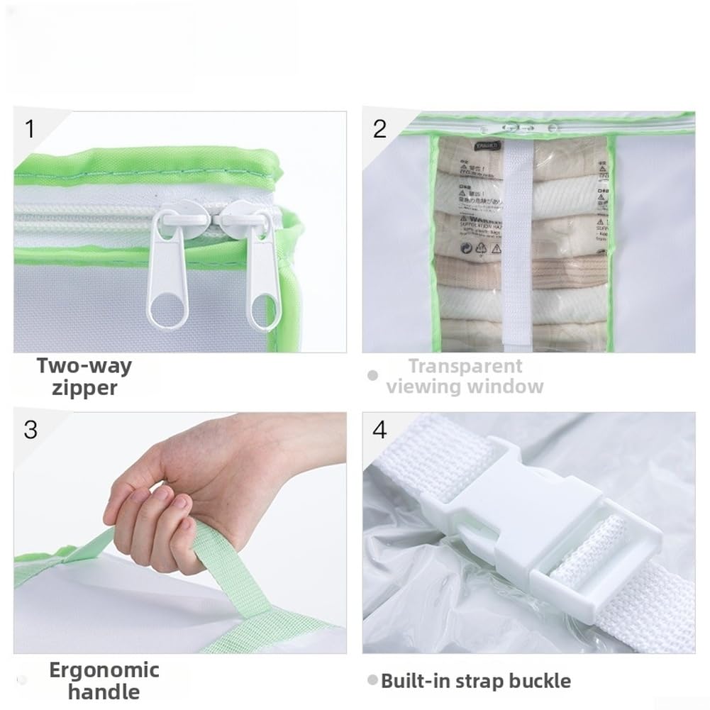 Contenitore sottovuoto con borsa per abbigliamento, trapunte, coperte, salvaspazio, doppia protezione (XL)
