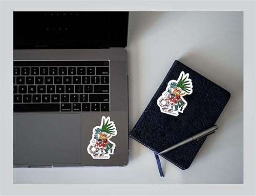 Miniatura 4 de Aztec Art Huitzilopochtli - Calcomanía de vinilo para casco de computadora portátil para parachoques de coche