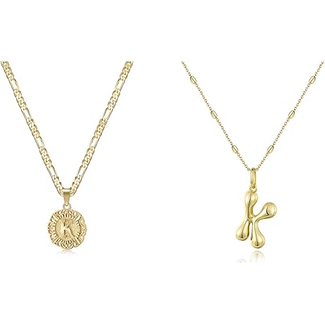 Personalized Bubble Letter K Necklace with Initial Letter K Pendant