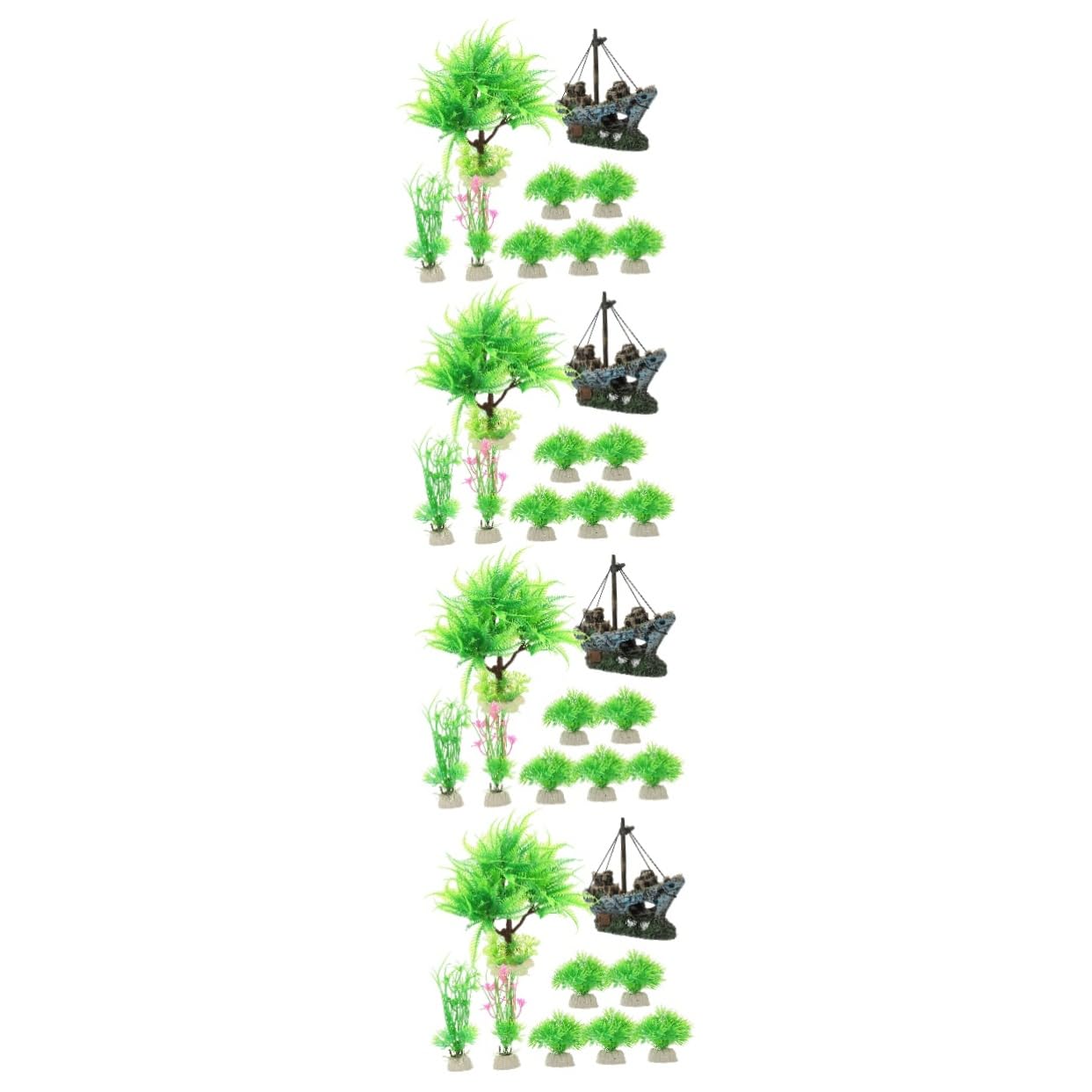 Milisten 4 Juegos Plantas Acuáticas Artificiales Plantas Artificiales para Peceras Suministro De Acuario Accesorios De Mesa Pequeño Falso Planta Falsa Decorativa Pequeña Adornos Resina