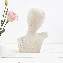 Large Size Abstract Home Decor Living Room Coffee Table Decor, No Face Thinker Statue Accents for Shelf, Modern White Textured Art Statue, Resin Sculpture Figurines for Bookshelf Desk Bedroom Office