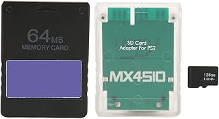 PS2 MX4SIO SIO2SD SD Card Reader Adapter with 128G SD Card, FMCB Memory Card Free McBoot V1.966 64MB for Playstation2 All Game Console, Plug and Play Professional (Slim Consoles)