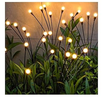 JRS TRADERS Solar Powered Firefly Lights Waterproof, Solar Starburst Swaying Lights When Wind Blows, Solar Outdoor Decor Lights for Garden, Landscape, Pathway, Yard, Deck, Patio (1) (1)