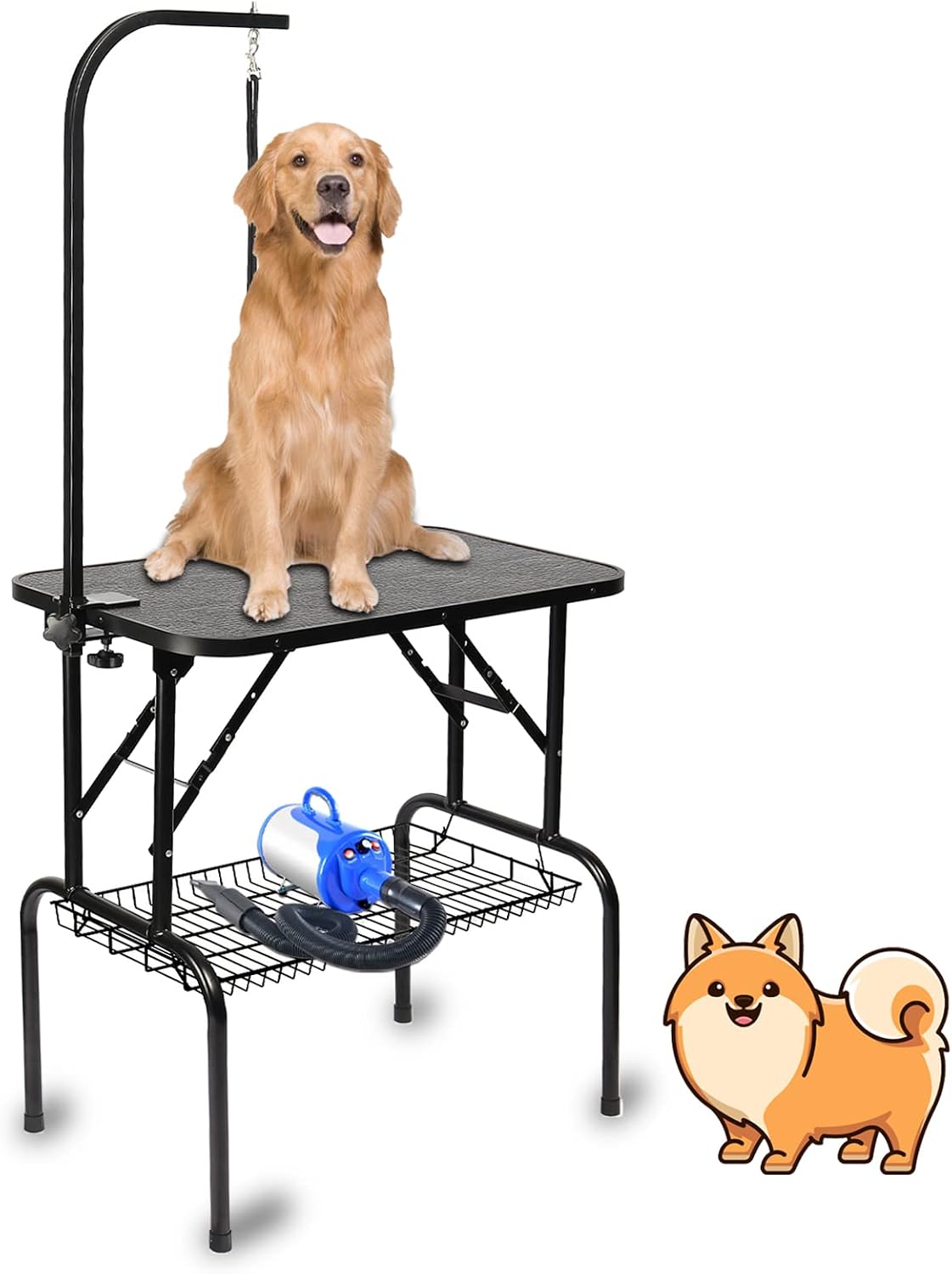 Home Pet Grooming Table, 32" Professional Foldable Grooming Table for Small Medium Dogs at Home Non-Slip Drying Table with Adjustable…