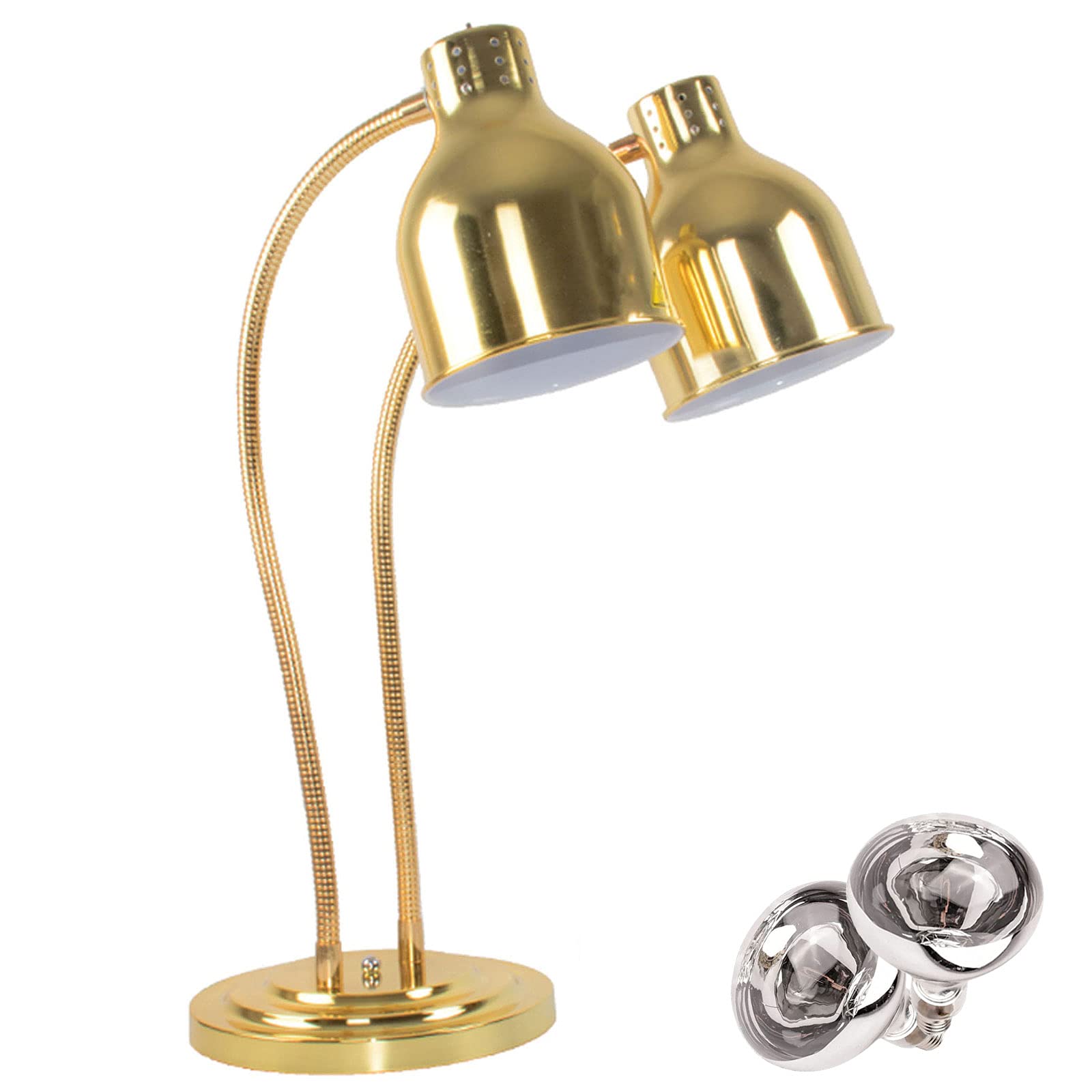 Lampe chauffante pour aliments double tête avec support stable autonome