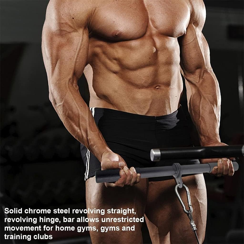Revolving Straight Bar Pull Down Bar Cable Attachment for Gym Fitness Fitness Arm Blaster Accessories Weight Vest