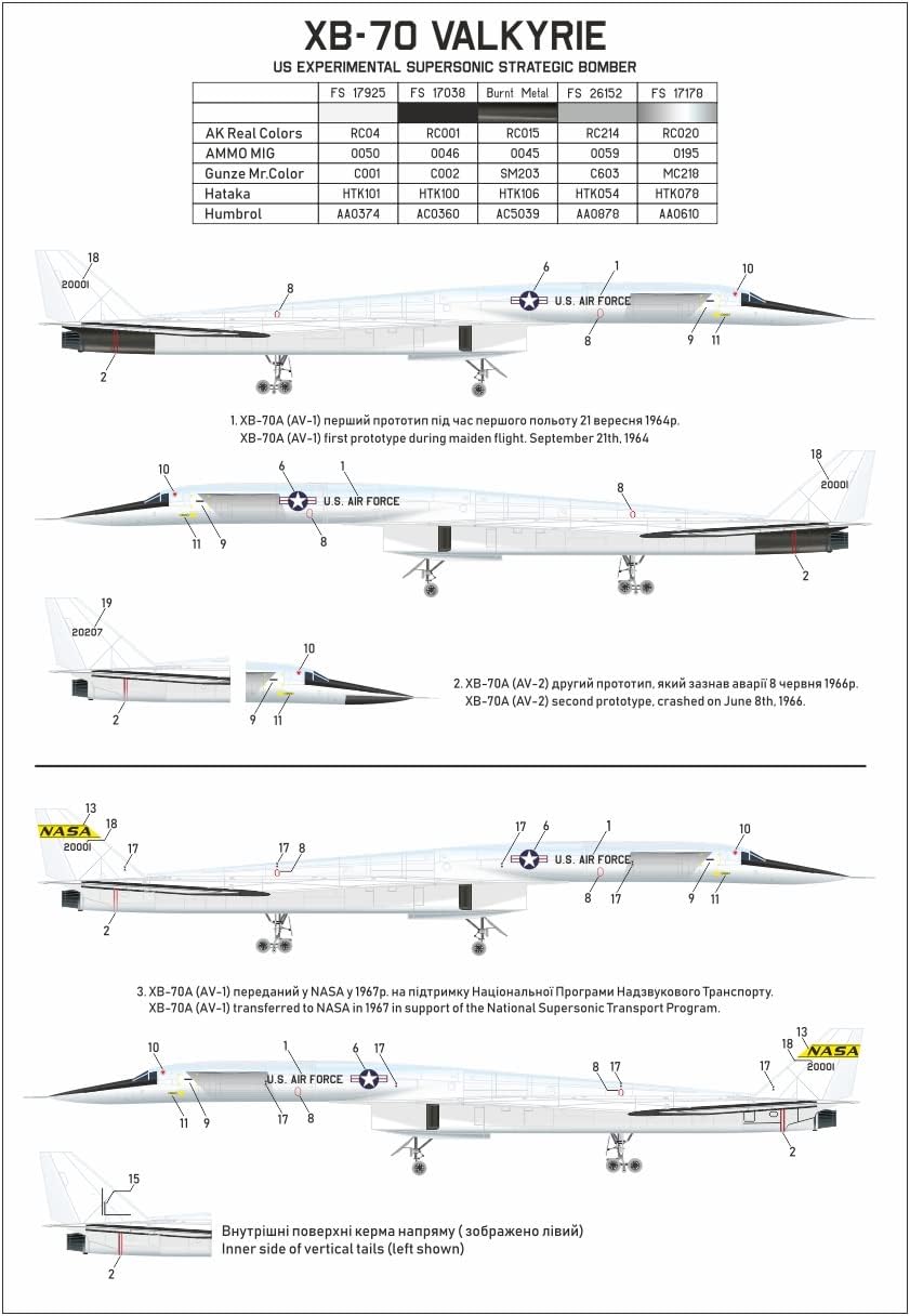 Armory AR14701 1/144 XB-70 Valkyrie US Experimental Supersonic Strategic Bomber