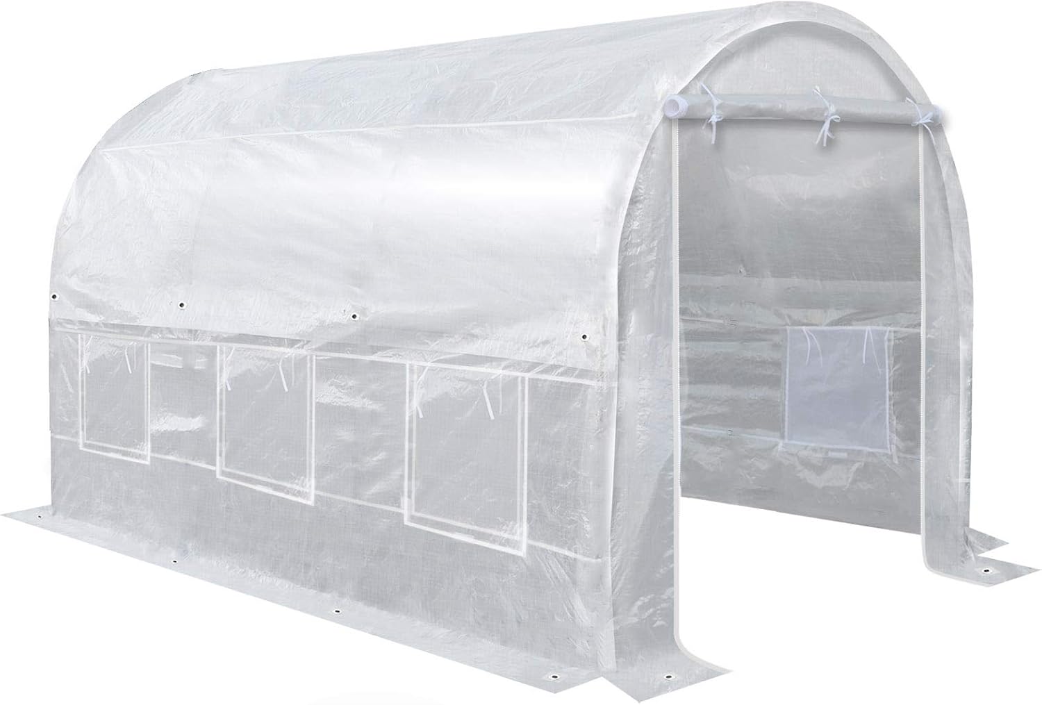 Strong Camel Greenhouse Replacement Cover Larger Walk in Outdoor Plant Gardening Greenhouse (Frame Does NOT Included) (12' X 7' X 7'(White))