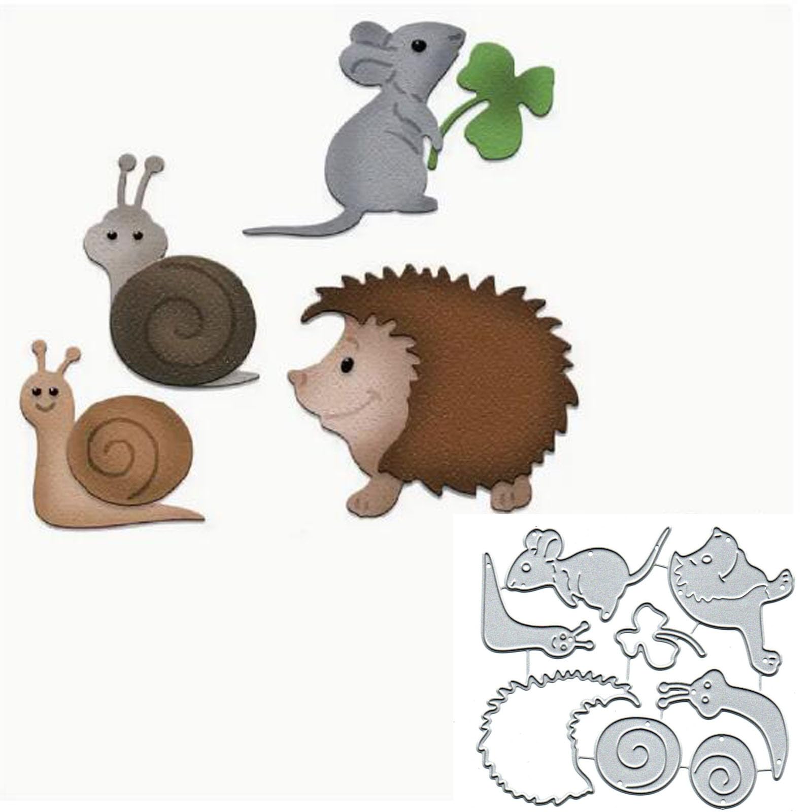 Easter Hedgehog Flamingo Metal Die Cuts,Animals Snail Mouse Cutting Dies Cut Stencils DIY Scrapbooking Decorative Embossing Paper Scrapbooking Card Making, silver