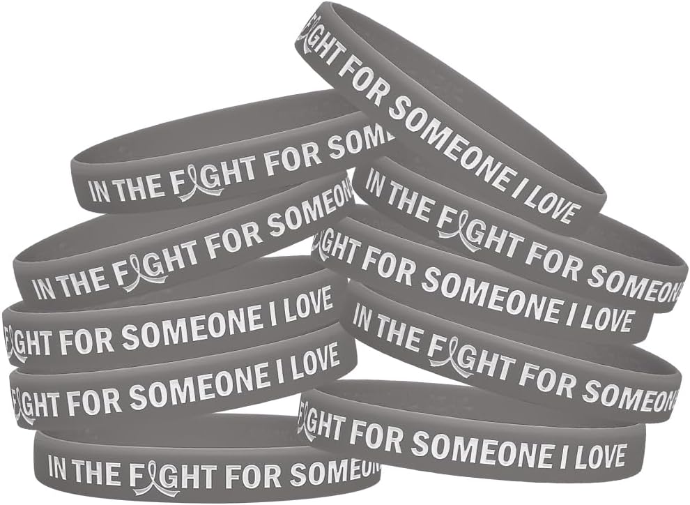 In the Fight for Someone I Love Silicone Wristband Bracelet for Cancer & Cause Awareness (10 Pack)